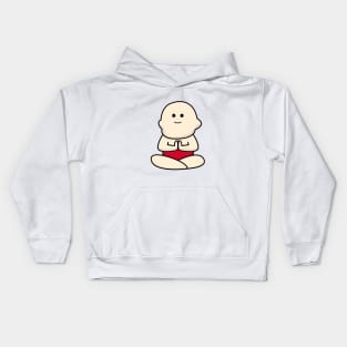 International yoga day with cute baby character Kids Hoodie